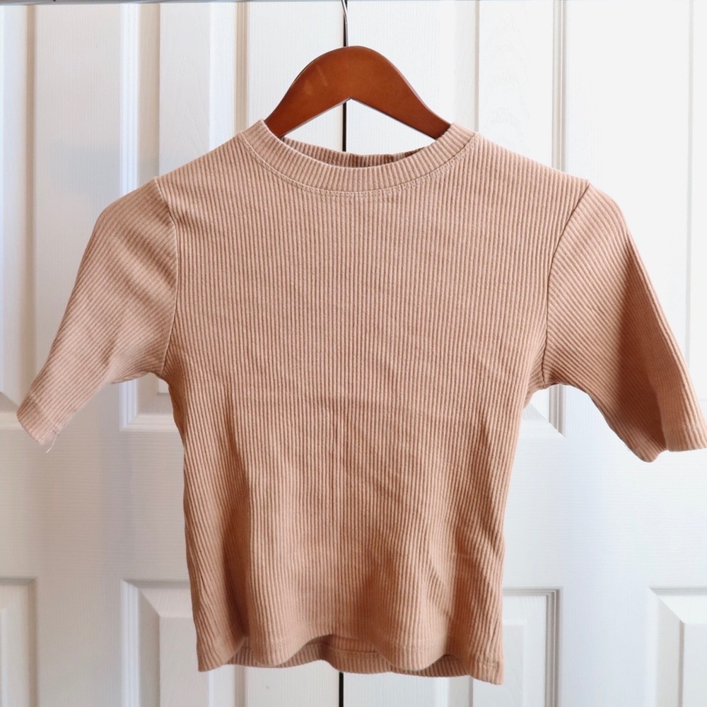 Cotton on cropped mock neck shirt